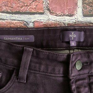 NYDJ Samantha Slim Womens 14 Purple Denim